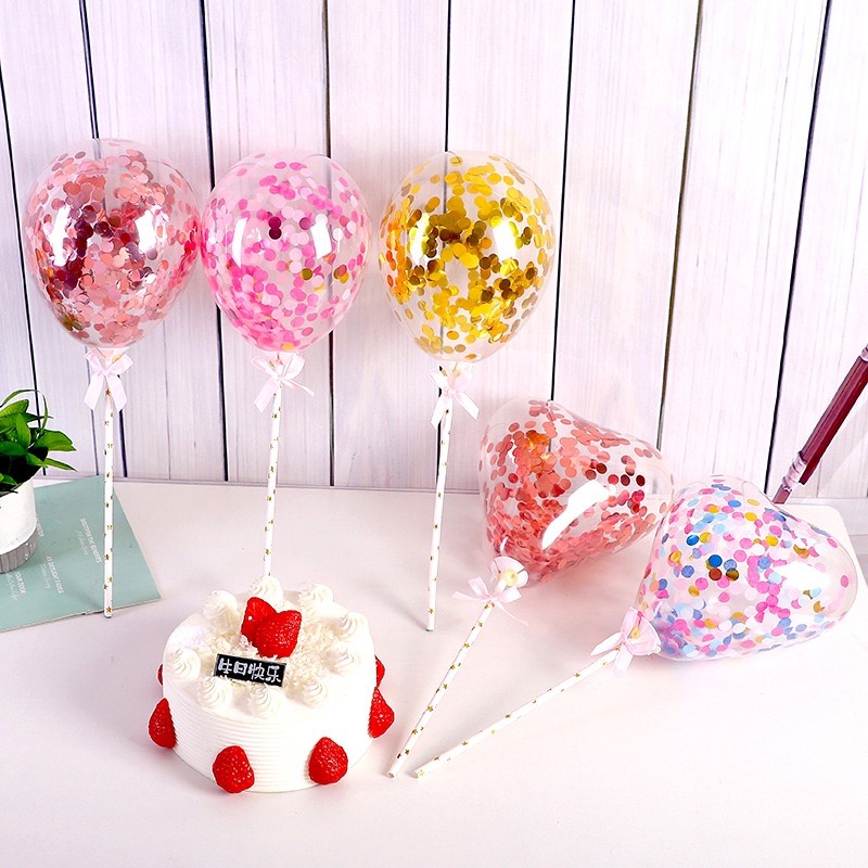 TOPPER KUE BALON CONFETTI / TOPPER CAKE BALON/BALON KUE ULANG TAHUN