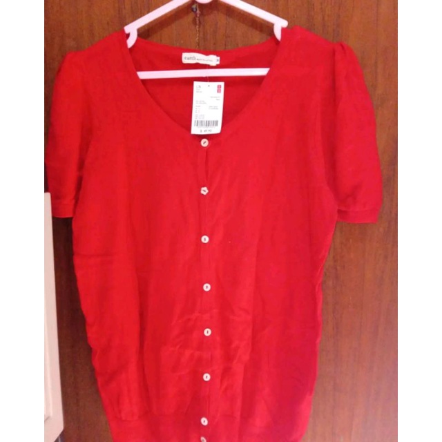 CARDIGAN PENDEK MERAH (earth music & ecology)