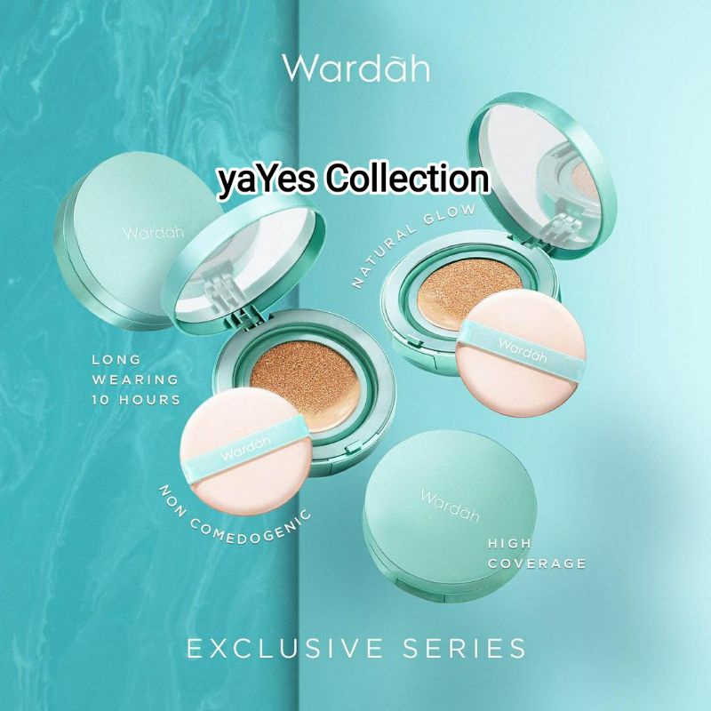 Wardah ORI Exclusive Flawless Cover Cushion 15gr Tempat + Kaca ORIGINAL menyamarkan pori-pori menjaga kulit tetap lembab