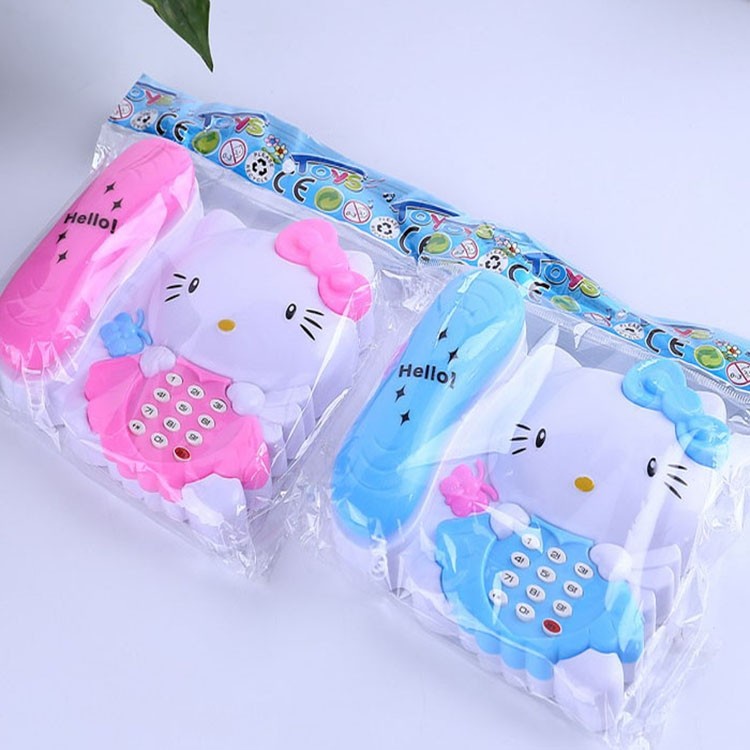 Mainan Telephone Edukasi Anak Phone Hello Kitty Telepon Musik Lampu