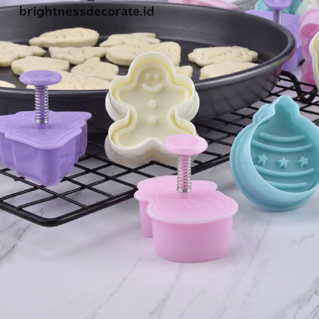 [Birth] 4pcs/set Cetakan Kue Kering Plastik Cetakan Kue Kartun Multiseri [ID]
