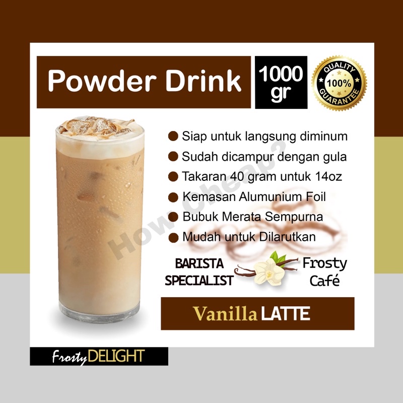 Vanilla Coffee Latte Bubuk Bubble Drink 1kg [Ready to Drink] #008