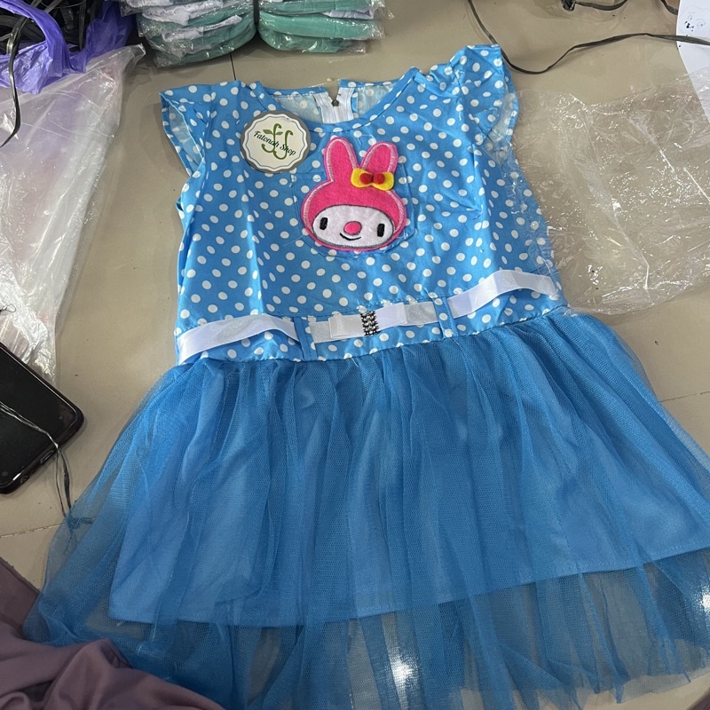 Dress anak cewek 1 2 tahun baju anak perempuan lucu tutu tile ( dress tutul tutu )