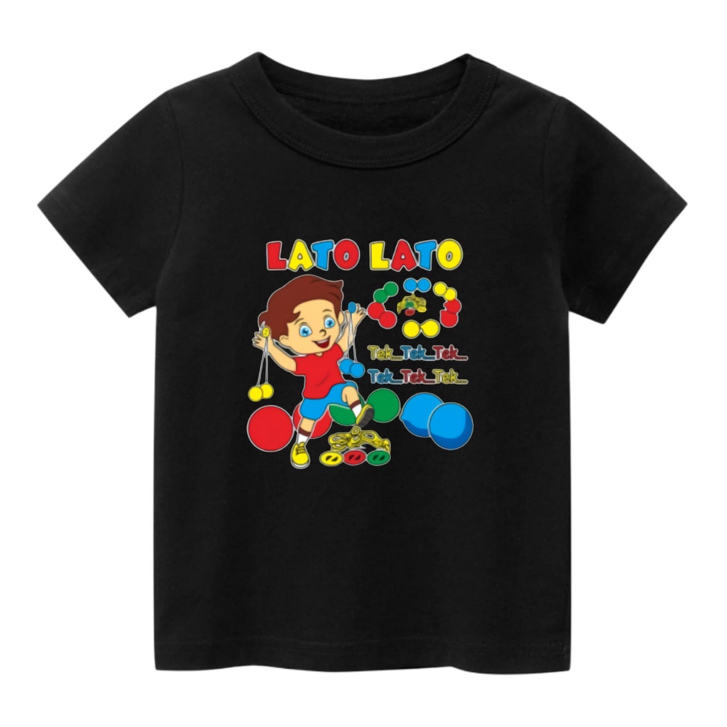 Hzl_outfit Baju Kaos Anak Anak Lato Lato Tek Tek Tek(COD)/Bayar Ditempat