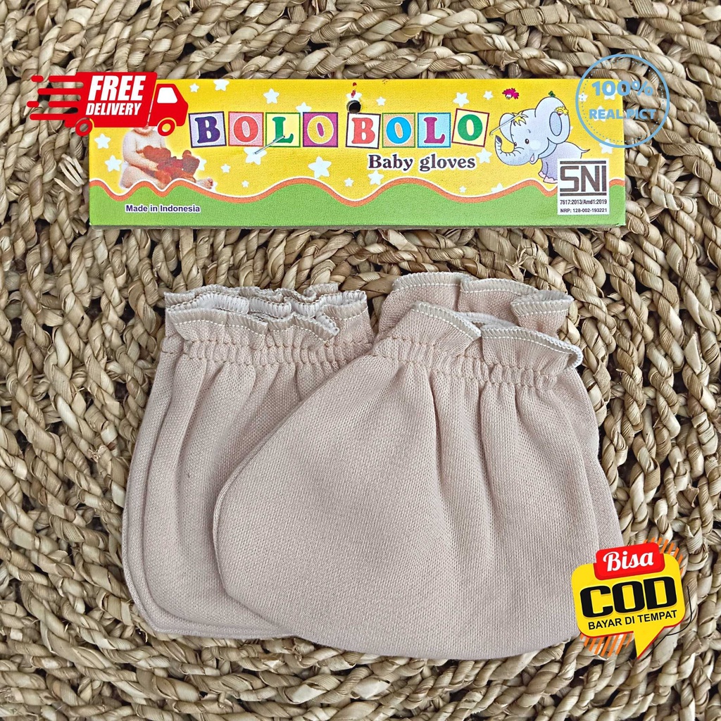 SALE 7.7 - 3 PCS Sarung Tangan 3 PCS Sarung Kaki Bolo-Bolo Serian Coklat Susu