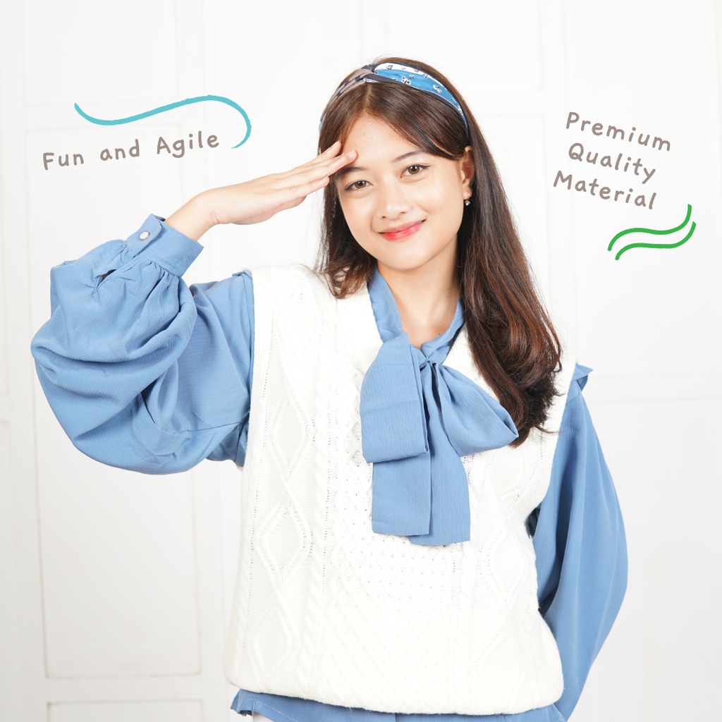 Haura Collar Shirt Korean Kemeja Korean Berserat Menyerap Keringat Kemeja Adem Berkerah Collar Berdasi Korean Looks Premium Kemeja Kantor Lucu