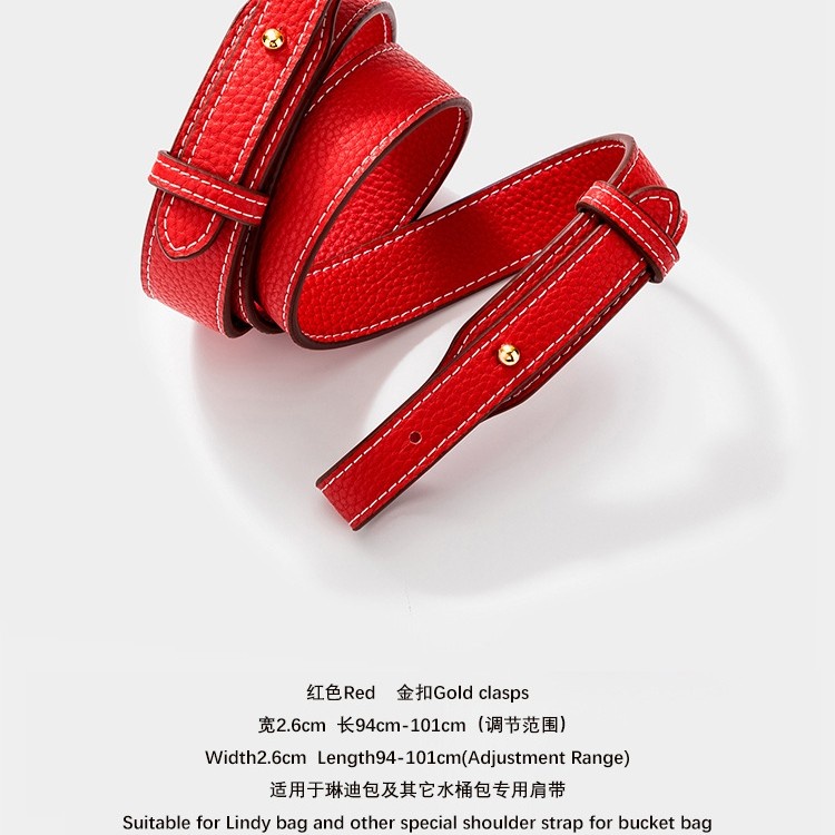 seika slim leather grained bag strap 2.6cm adjustable / tali tas panjang - tanpa kait