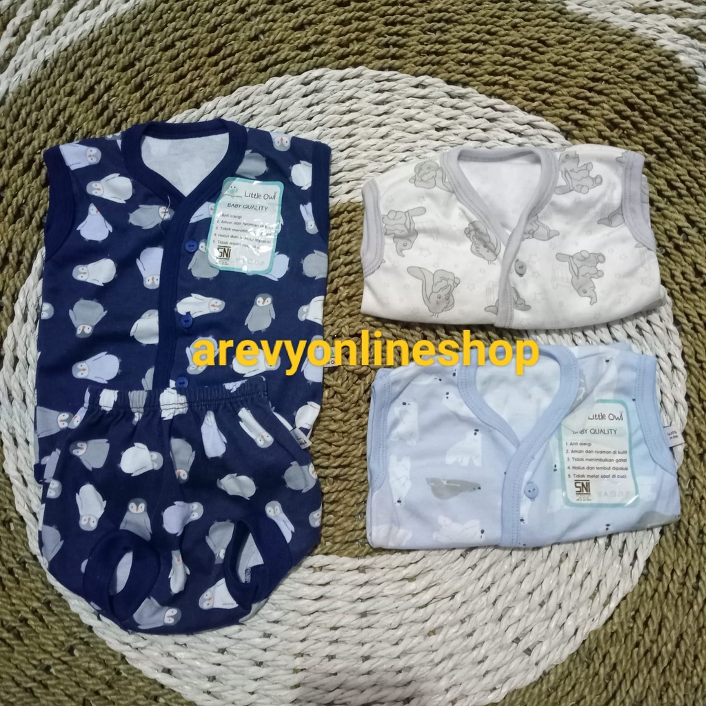 1 Pcs Setelan Piyama Baju Panjang Celana Panjang Baju Pendek Celana Pendek Sleepsuit Kutung Bayi Newborn 0-3 S M L Little Owl