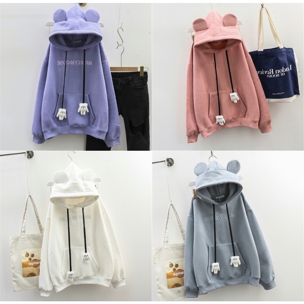 BAJU HOODIE MICKEY MOUSE FASHION WANITA SWEATER JAKET OUTER