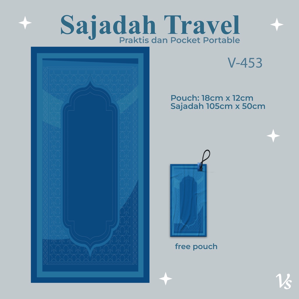 V - 453  || SAJADAH TRAVEL/SAJADAH SOUVENIR TAHLILAN/ SOUVENIR HAJI/ SOUVENIR AQIKAH DAN SOUVENIR PESTA FREE POUCH