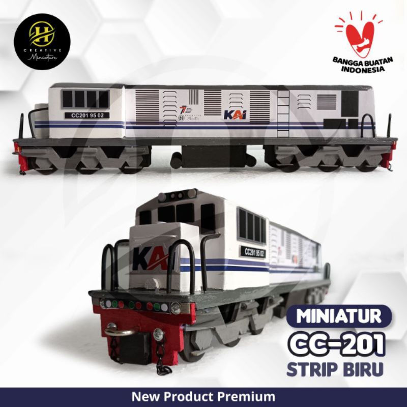 Lokomotif Kereta Api kayu CC 201 Biru