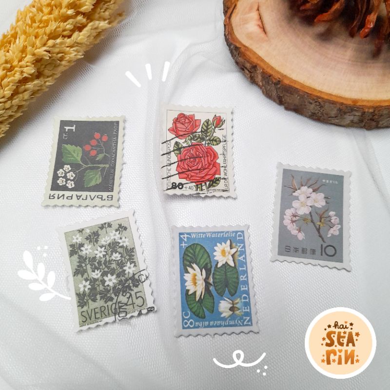 

5pcs Aesthetic Stamp | Kertas Dekorasi Jurnal Scrapbook