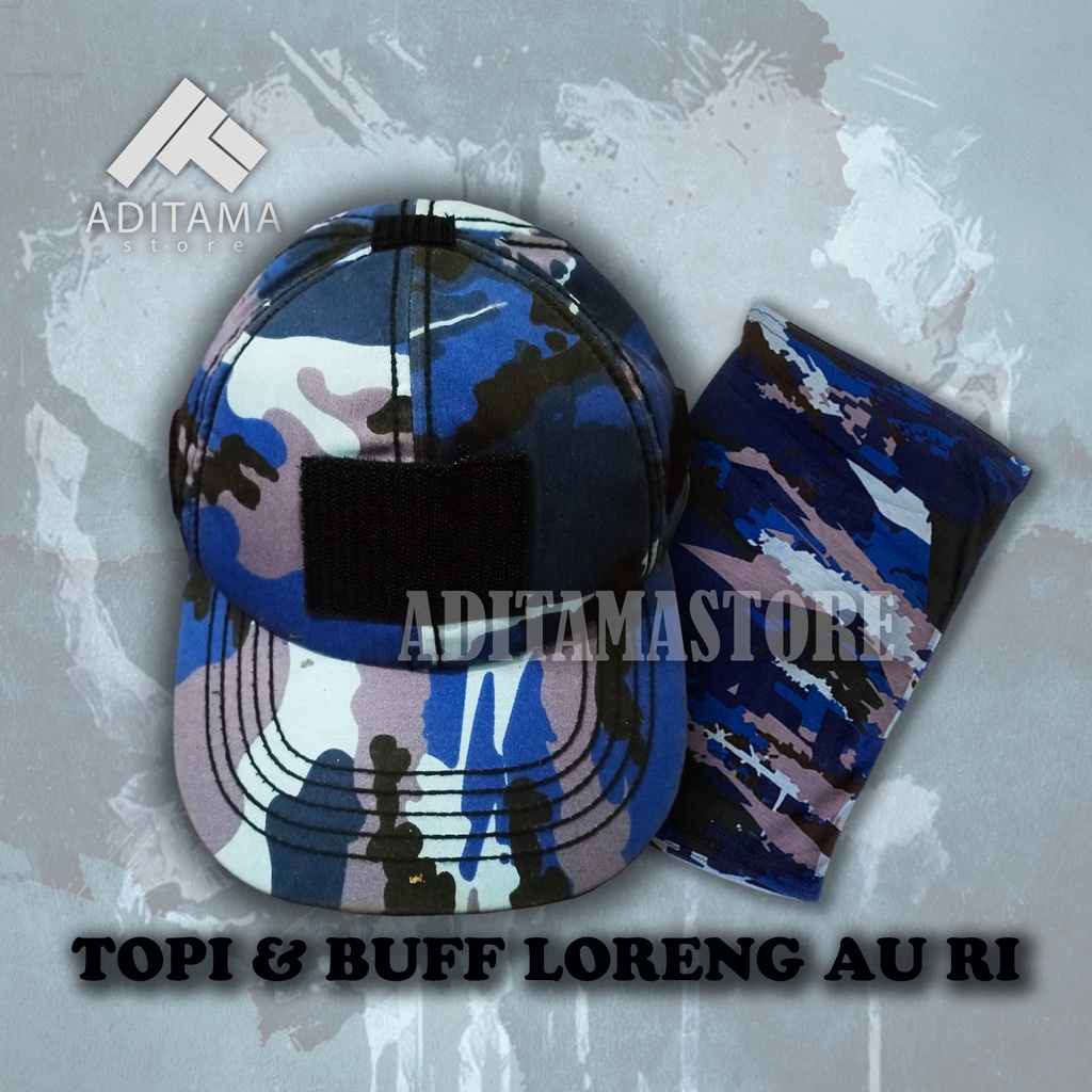 Topi Loreng Pria Motif Army dan Buff Loreng