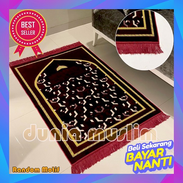 Sejadah Turki  Sajadah Polos Tebal Motif Bordir Terbaru 2022 Busa Tebal Wajah Halus W4D2 Wanita Cant