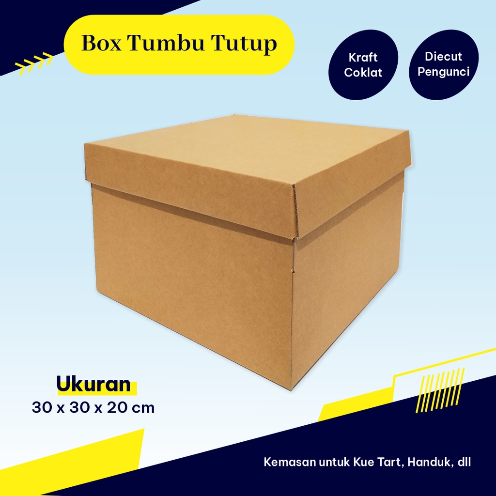 

Kardus/Box Tumbu Tutup 30 x 30 x 20 cm - Box Top Bottom Tumbu Tutup - Bisa Custom Ukuran dan Sablon