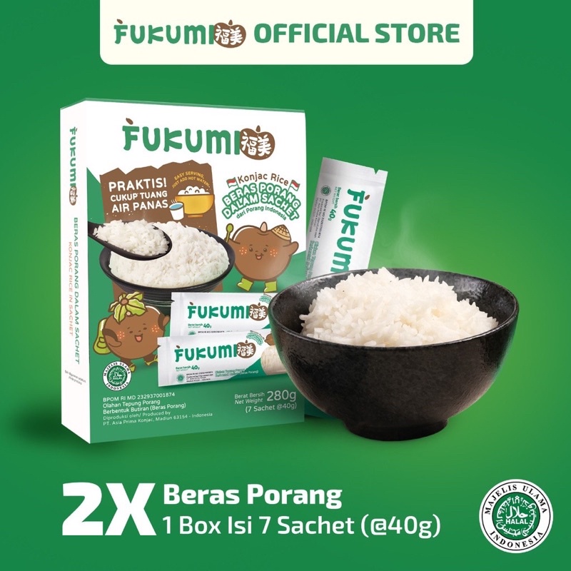 

FUKUMI beras porang 2 box sachet - shirataki/konjac rice SPL