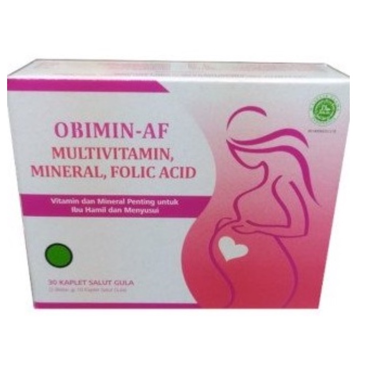 Jual Obimin AF Box Isi 30 Tablet Multivitamin, Mineral, Folic Acid