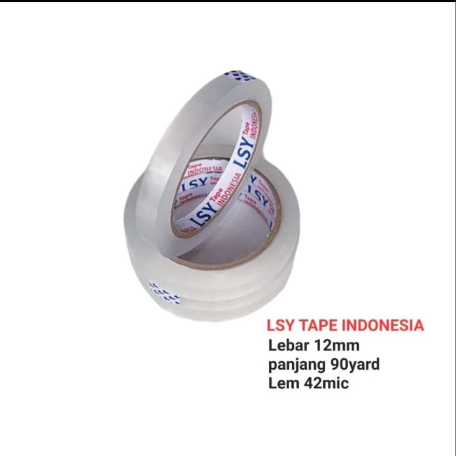 LAKBAN BENING/ISOLASI BENING 12 MM LSY TAPE INDONESIA