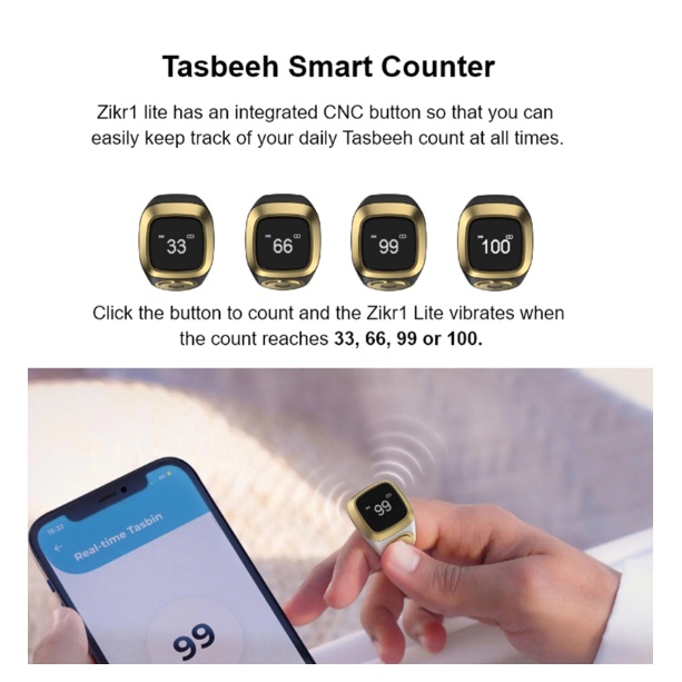 Tasbih Digital Zikr Ring Zikr1 Lite Smart Ring Tasbeh Iqibla Zikir Tasbih Wirid Sholat