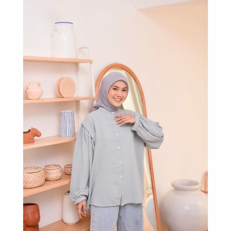 Reva blusREVA BLOUSE CRINGKLE AIRFLOW // Aisa Blouse Premium Kemeja