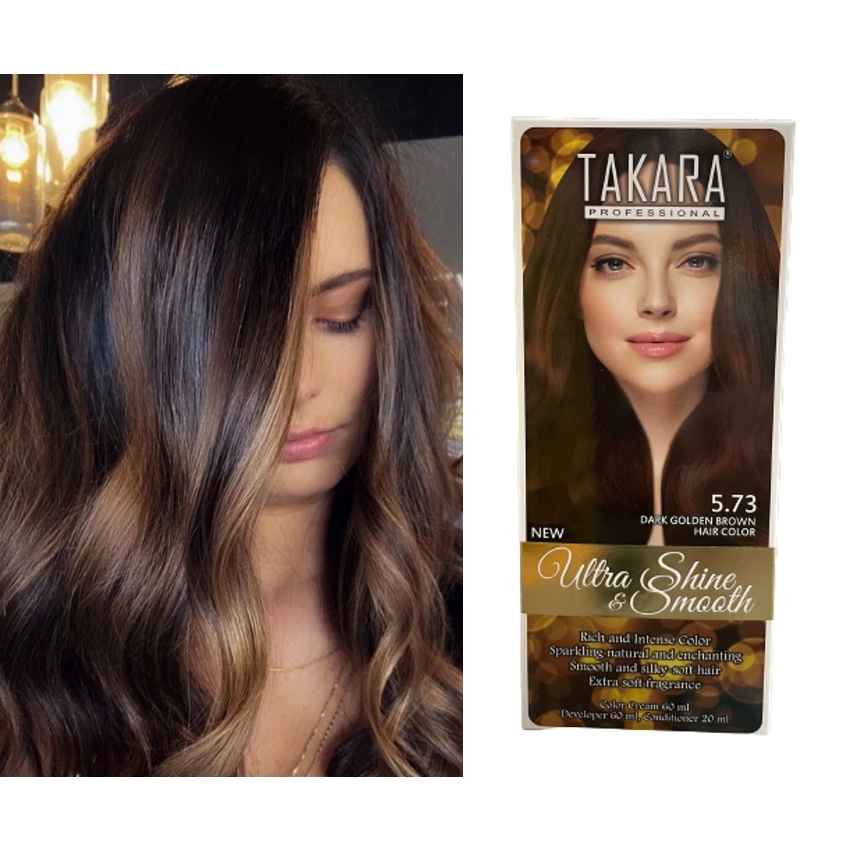 Takara Professional Ultra Shine &amp; Smooth 5.73 Dark Golden Brown Hair Color