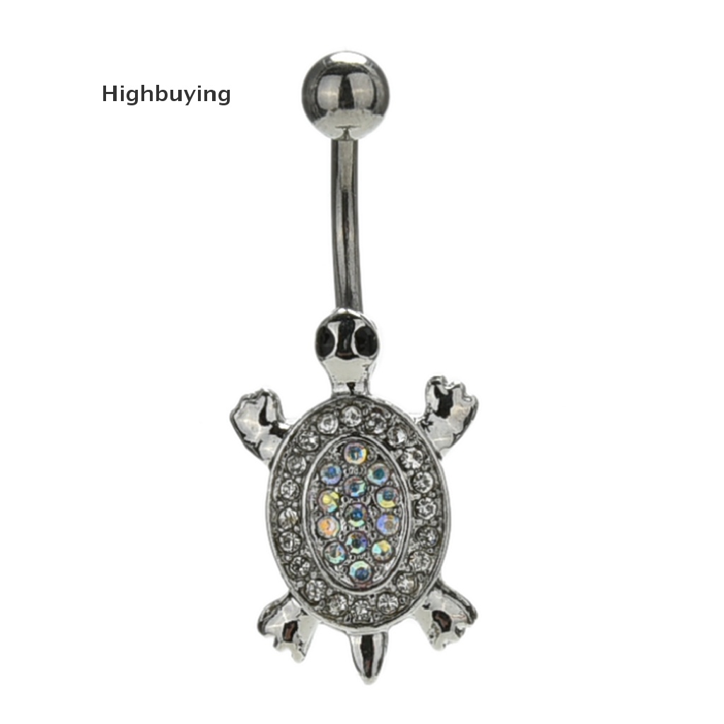 Hbid Sexy Beauty Turtle Body Kristal Panas Menjuntai Pusar Perut Kancing Cincin Bar Glory