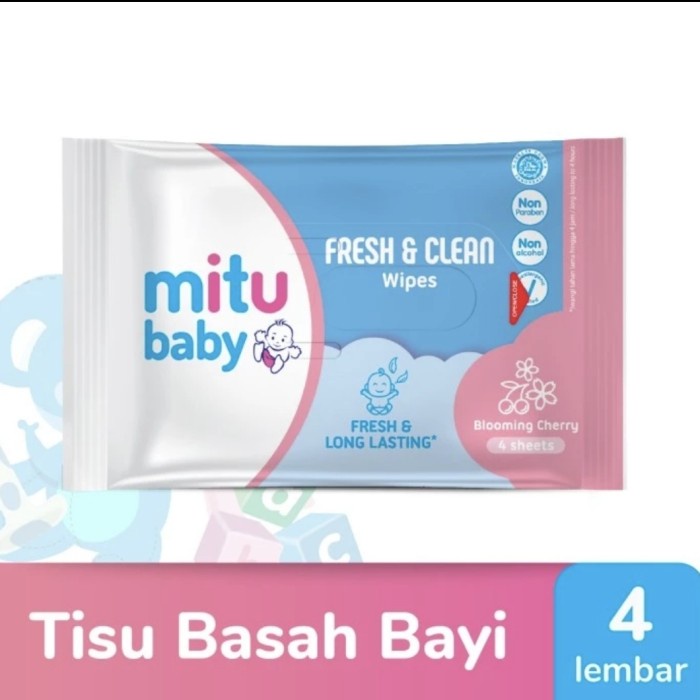MITU Wet Tissue Tisu Basah Bayi Antiseptics Fresh &amp; Clean 4 S