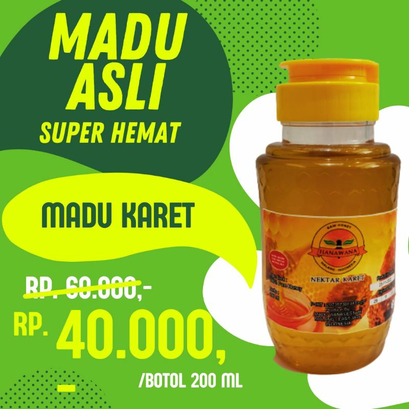 

Madu Murni Hanawana Nektar Karet 200mL