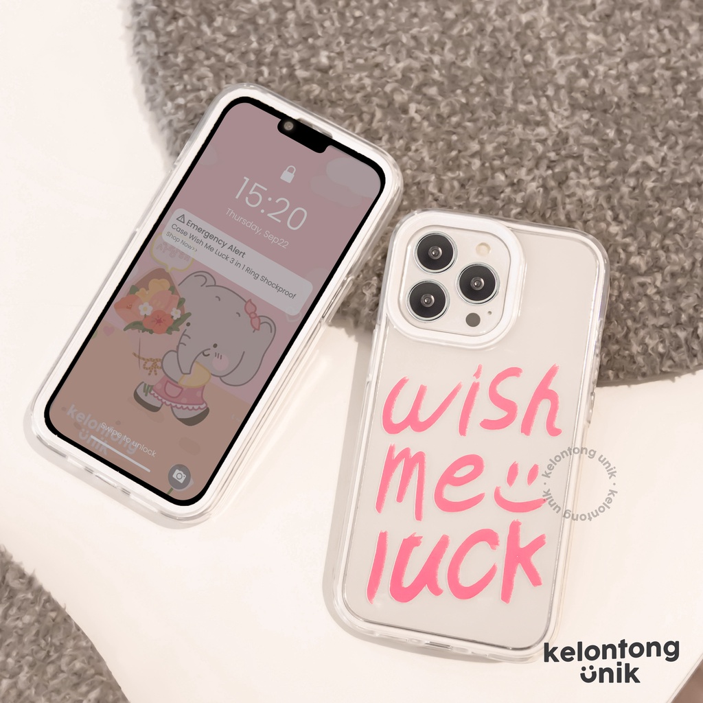 For iPhone - Wish Me Luck 3 in 1 Ring Shockproof Case