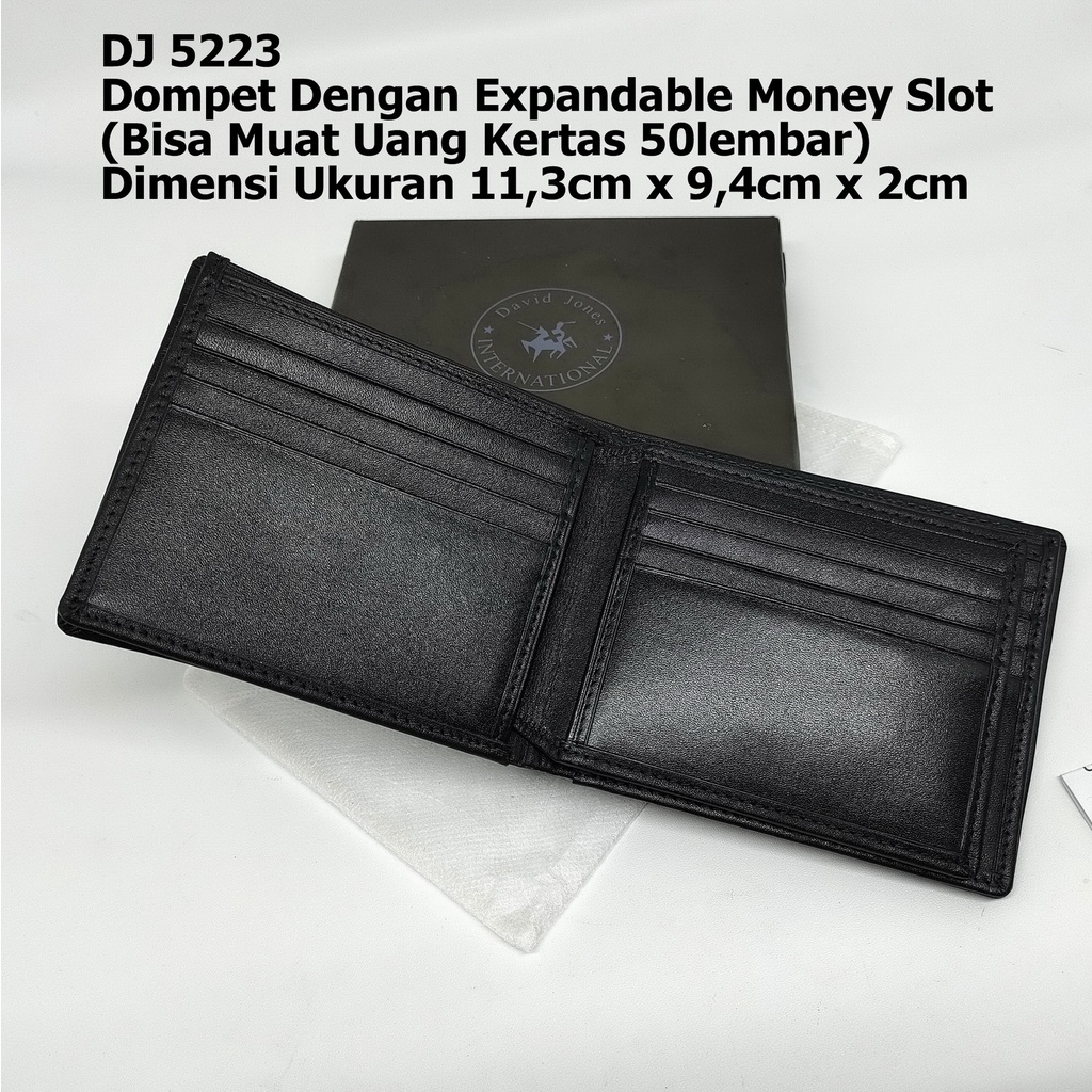 Dompet Pria David Jones DJ 5223 Expandable Model Tidur Kulit Import