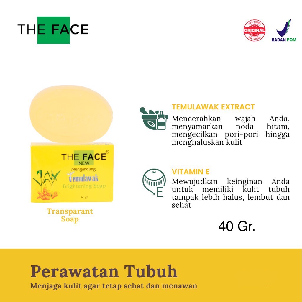 The Face Temulawak Brightening Soap/Sabun Muka 40 Gram