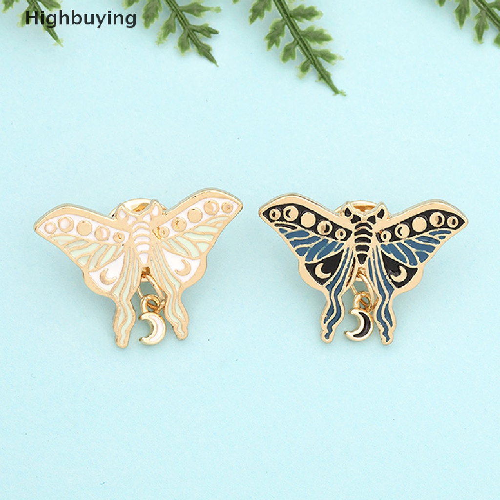 Hbid Bros Kupu-Kupu Enamel Pin Lencana Ngengat Imlek Fase Bulan Bros Perhiasan Hadiah Glory