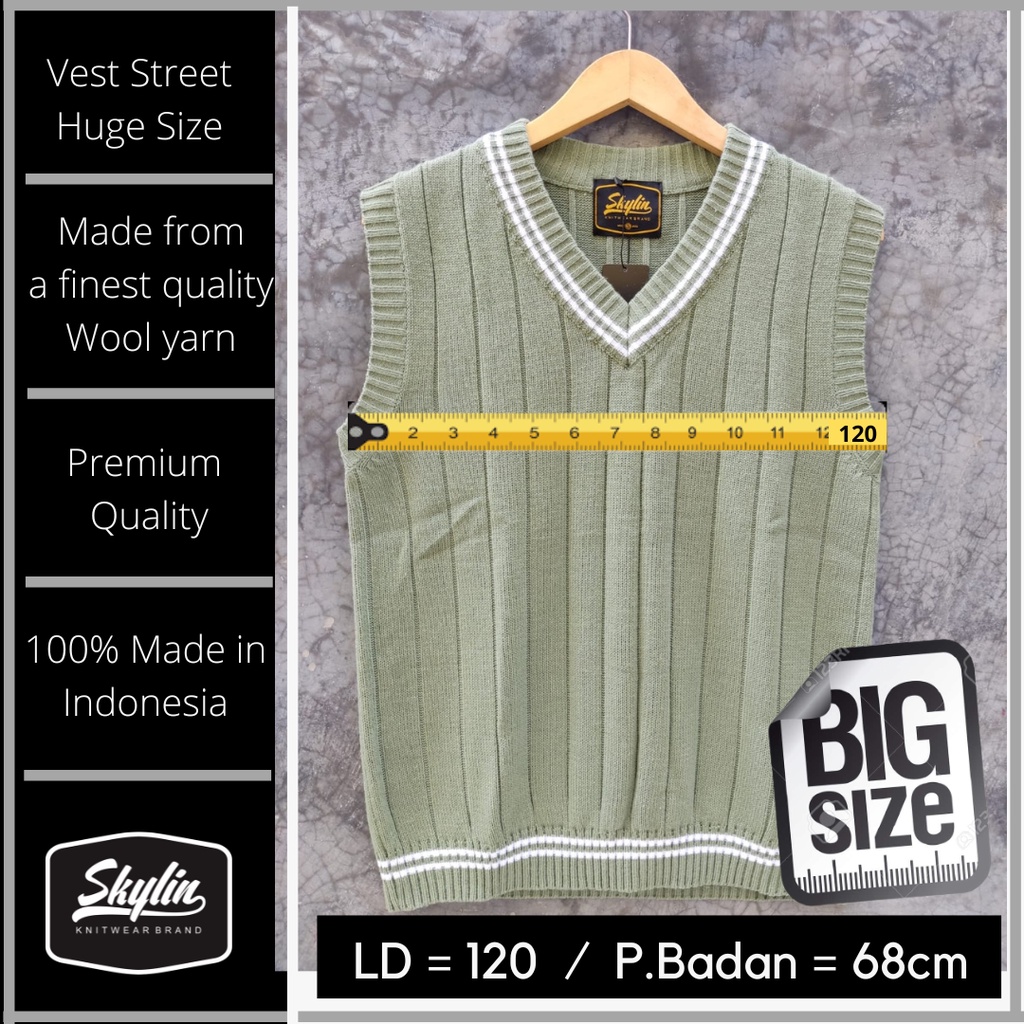 Big size Vest 5 colors LD 120 (body weight 80kg sd 90kg) Ready semua warna