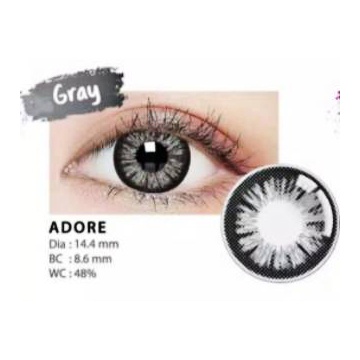 SOFTLENS MINUS DAN NORMAL ADORE GREY 14.4mm (0.00 sd -8.00) LIVING COLOR GRATIS TEMPAT SOFLEN