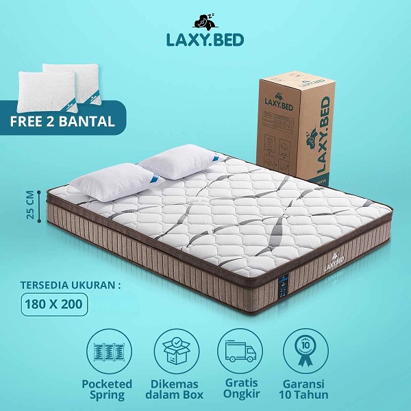 Olympic - Laxy Bed Springbed Pocket dalam Box 160x200x25cm KHUSUS BATAM