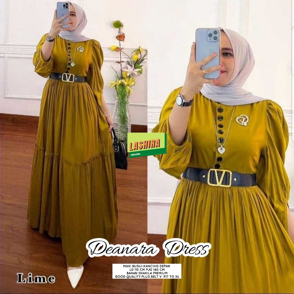 deanara dress dres maxy baju gamis gaun longdress maxi syari mayung motif polos jumbo ld 110 xxxl ov