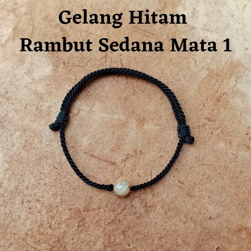 Gelang Rejeki Rambut Sedana Mata 1Hitam / Gelang Rejeki / Gelang Tali Merah / Gelang Khas Bali / Oleh Oleh Bali mUrah / Gelang Custom / Gelang Batur Rambut Sedana / Craftdewata