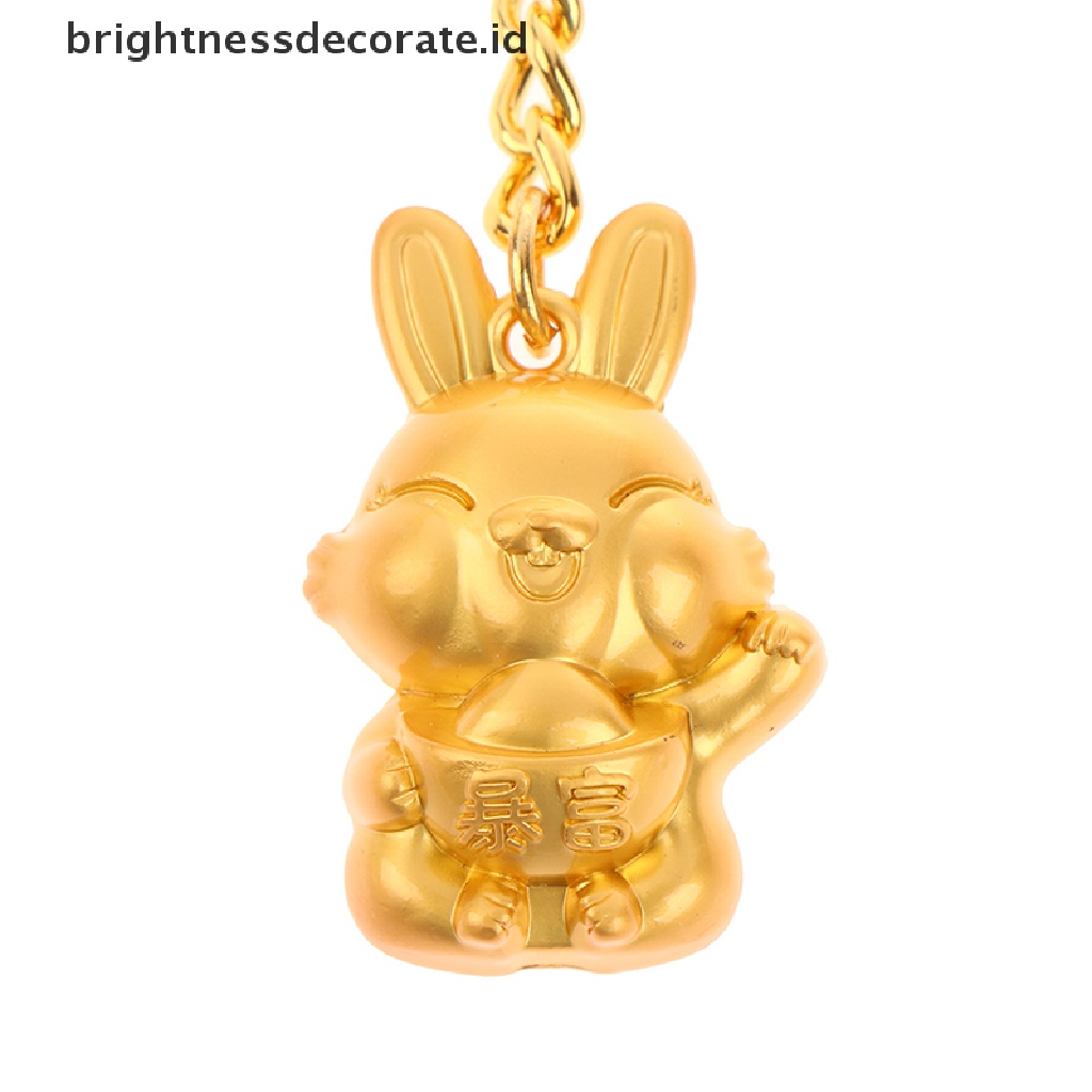 [Birth] 1pc 2023tahun Baru Zodiak Kelinci Kunci Liontin Tas Keberuntungan Gantungan Kunci Hadiah Souvenir [ID]