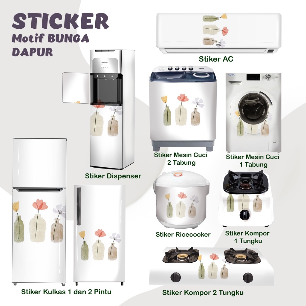 Jual Stiker kulkas kompor mesin cuci 1 2 pintu tabung mata Rice Cooker