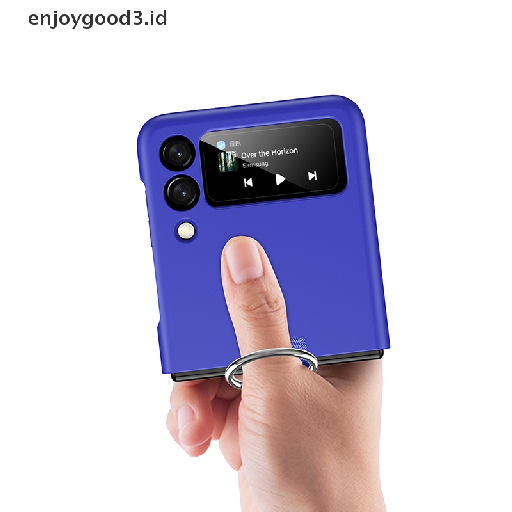 [Rready Stock] Untuk Samsung Galaxy Z Flip3 Dengan Ring Case Foldable Back Cover Pelindung (ID)