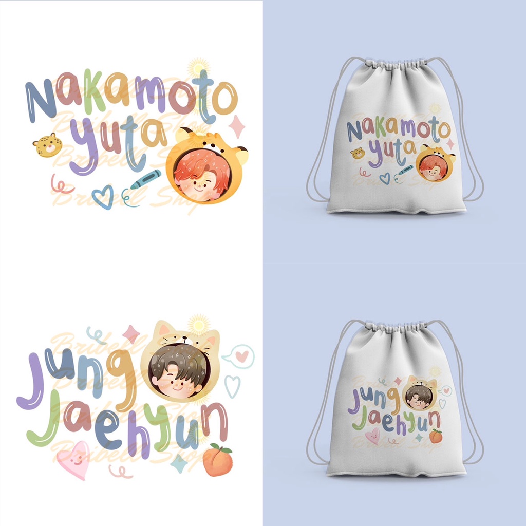 Tas Serut / Tas Gendong / String bag / Totebag Kanvas Bergambar NCT 127 Korean Groupband Bisa Cod