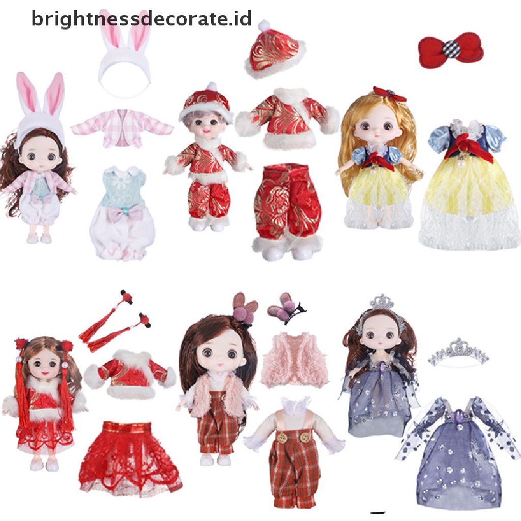 [Birth] 16 cm Boneka ob11 Aksesoris Pakaian Dress Setelan Dress Up Baju Mainan Anak Hadiah [ID]