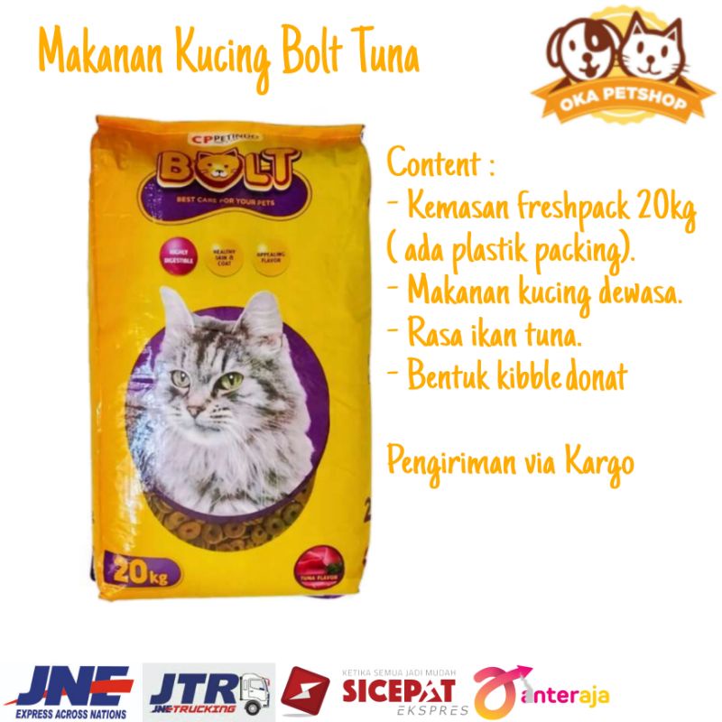 Bolt Cat Tuna Donat 20kg - Makanan Kucing Bolt Bentuk Donat via Kargo