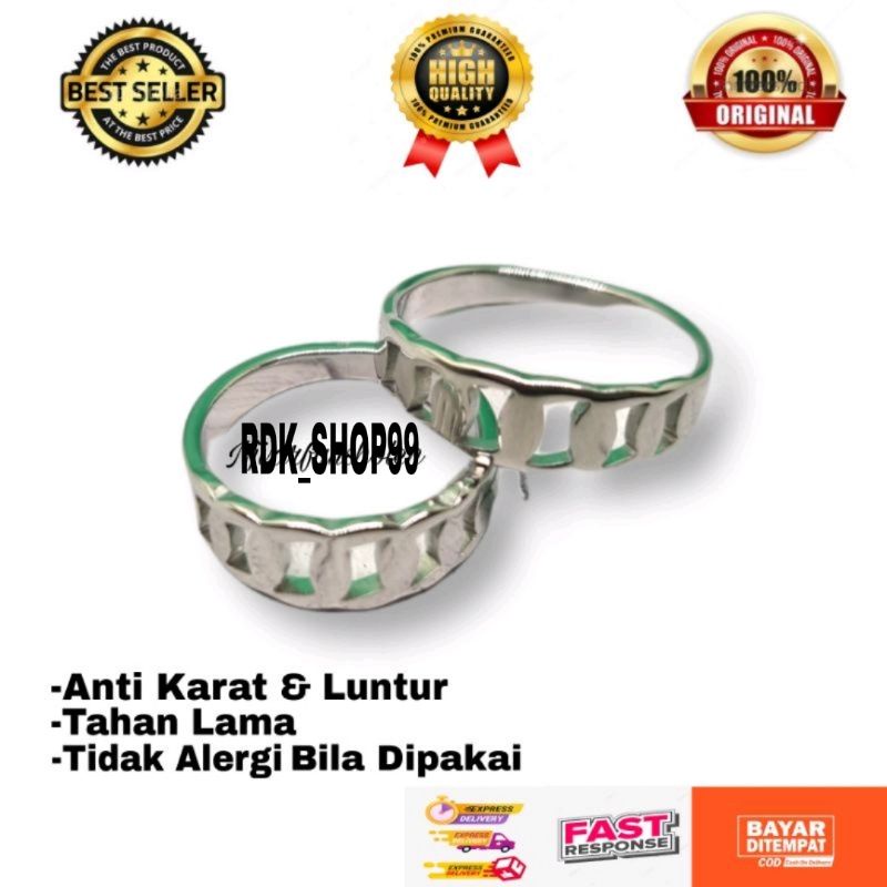 Cincin Titanium/Couple Motif Slayer PUTIH