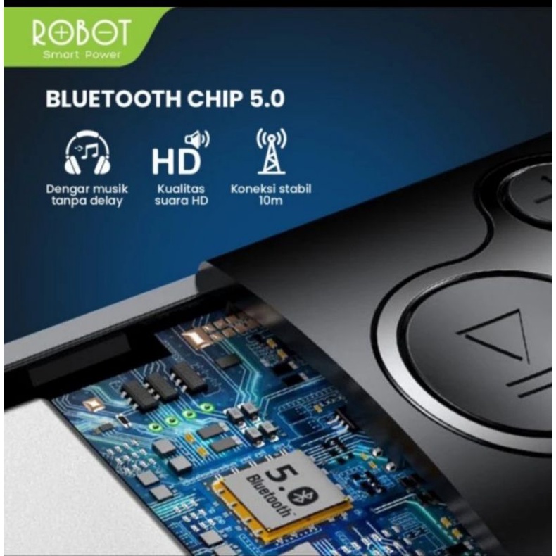 Robot RS10 Bluetooth Receiver 5.0 - Robot Bluetooth Audio Receiver Aux Original