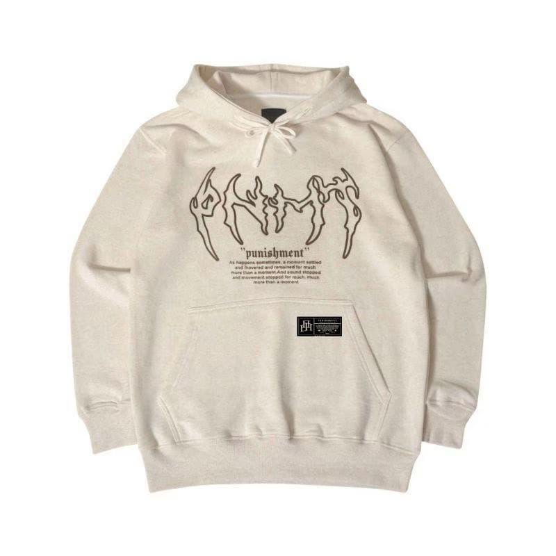 Punishment Hoodie Metal Font 08C Cream Unisex