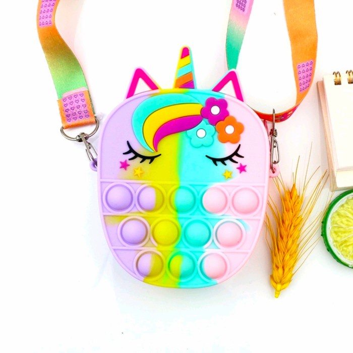 Tas Jelly Anak Pop It Karakter with Poni 2 Import - Rainbow Poni
