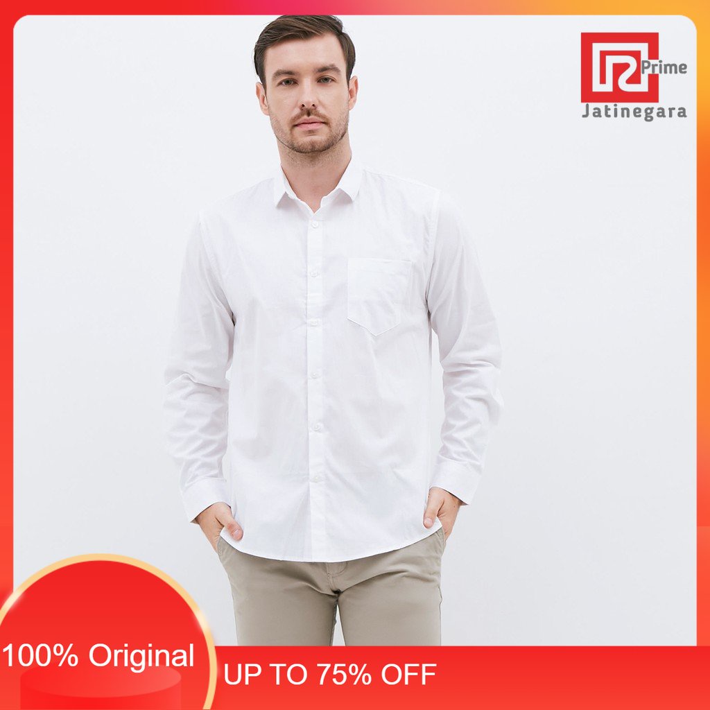 M231 Kemeja Pria Basic Polos Panjang Putih 1468ARAMAYANA JAKTIM