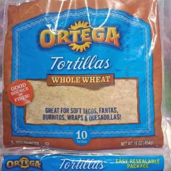 

Past Ortega Whole Wheat Tortillas 500G