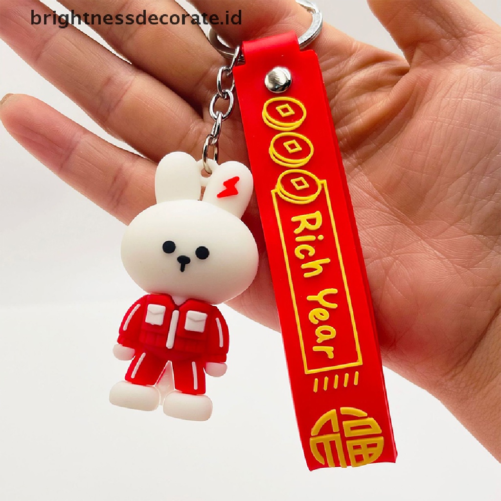 [Birth] Gantungan Kunci Merah New Year Keychain2023Gantungan Kunci Kelinci Lucu Bunny Aksesorisgantung Dekorasi Zodiak Cina Hewan Key Chain [ID]